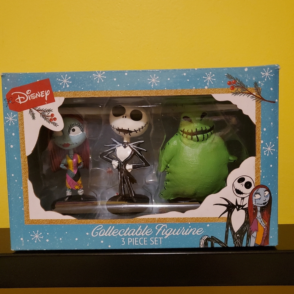 Disney The Nightmare Before Christmas Collectible Figurine 3 Piece Set NEW